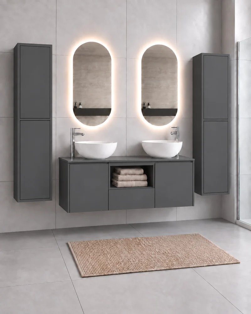 Mueble de baño AMALFI 120 DOBLE con 2 lavabos