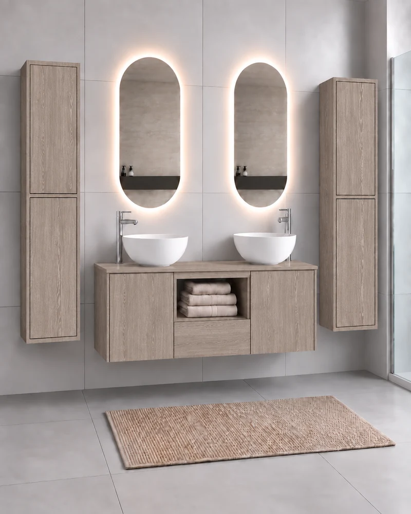 Mueble de baño AMALFI 120 DOBLE con 2 lavabos