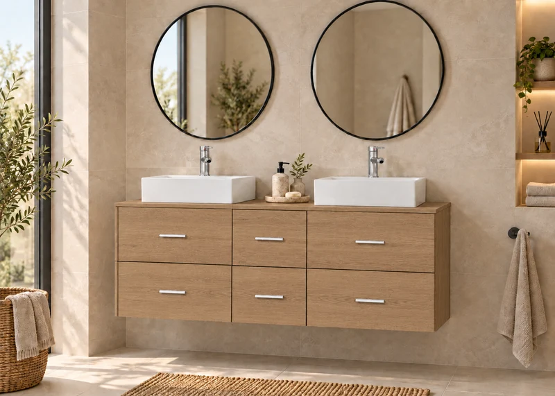 Mueble de baño MILOS 121 con 2 lavabos LIBRA