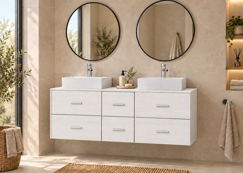 Mueble de baño MILOS 121 con 2 lavabos LIBRA