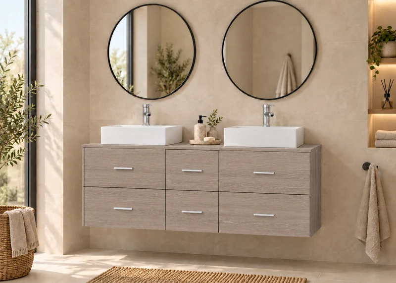Mueble de baño MILOS 121 con 2 lavabos LIBRA