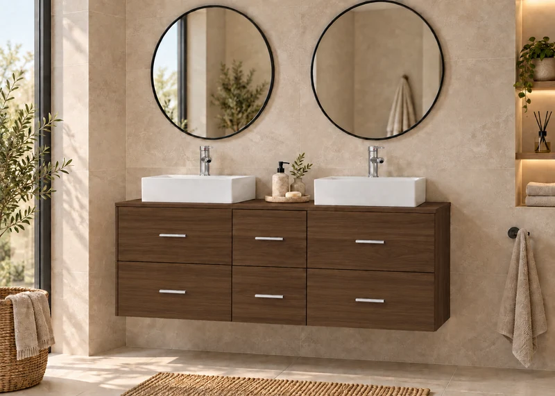 Mueble de baño MILOS 121 con 2 lavabos LIBRA