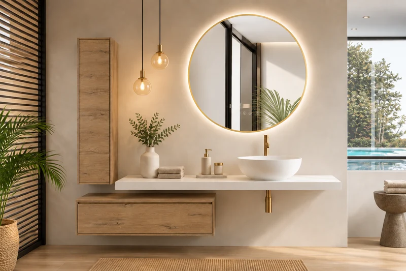 Mueble de baño Mallorca 120 cm con lavabo y columna