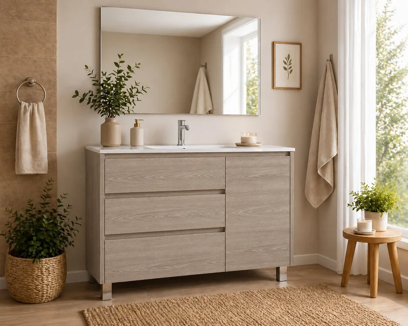 Mueble de baño Volum con lavabo, 3 cajones y puerta