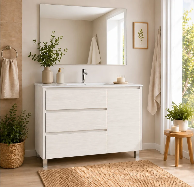 Mueble de baño Volum con lavabo, 3 cajones y puerta