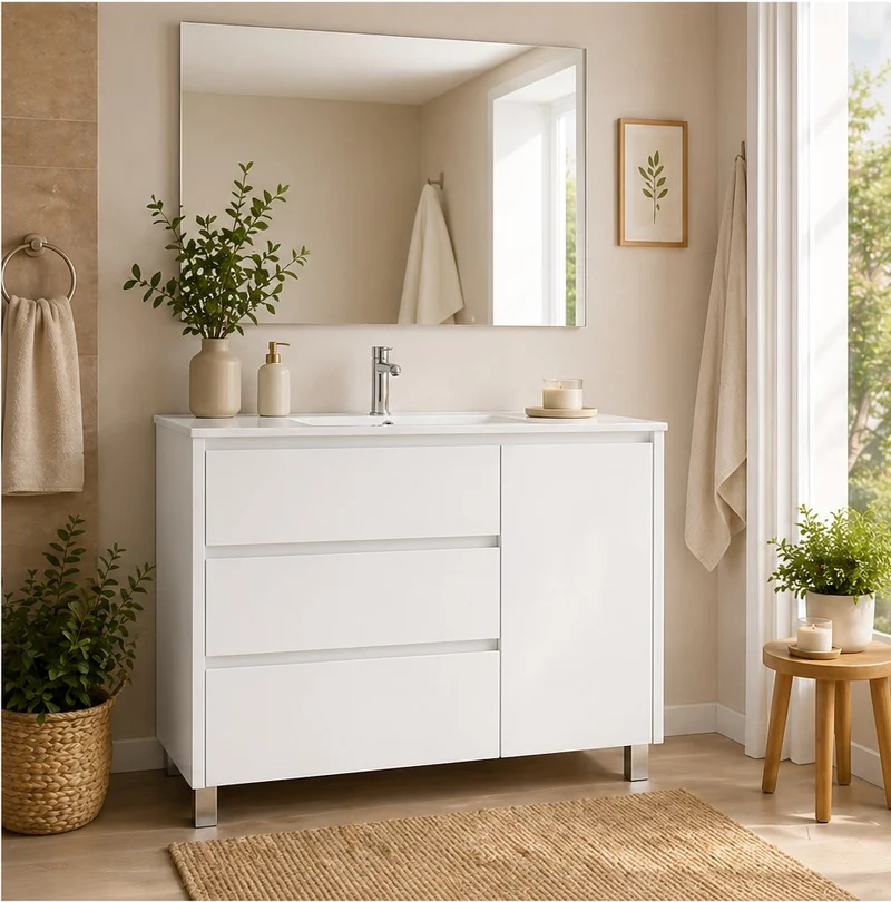 Mueble de baño Volum con lavabo, 3 cajones y puerta