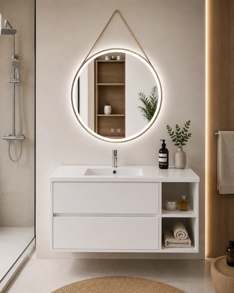 Mueble de baño Zeus con lavabo, 2 cajones y estante