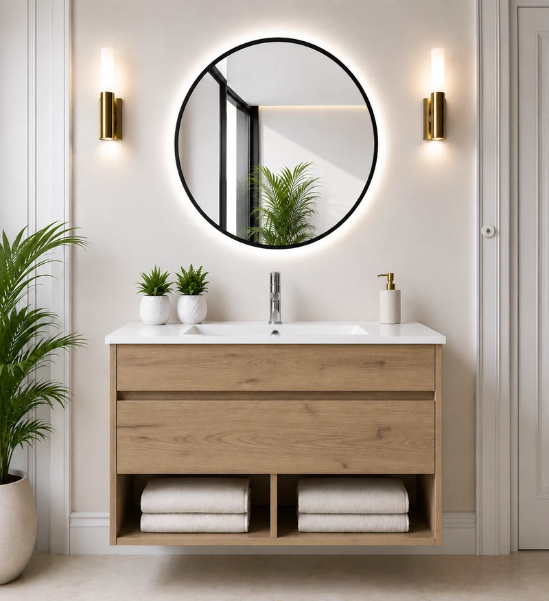 Mueble de baño suspendido Nebari con cajón y lavabo