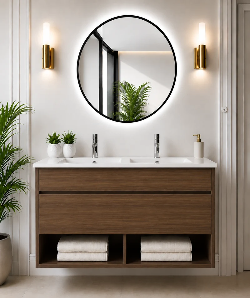 Mueble de baño suspendido Nebari con cajón y lavabo
