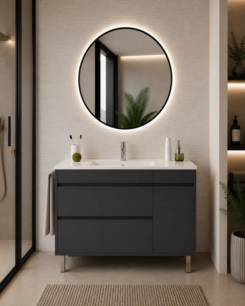Mueble de baño Caprera con lavabo, 2 cajones y puerta