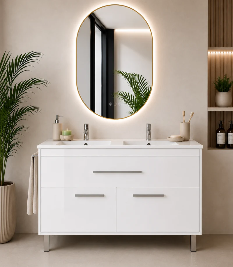 Mueble de baño Bahía con lavabo, cajón y 2 puertas