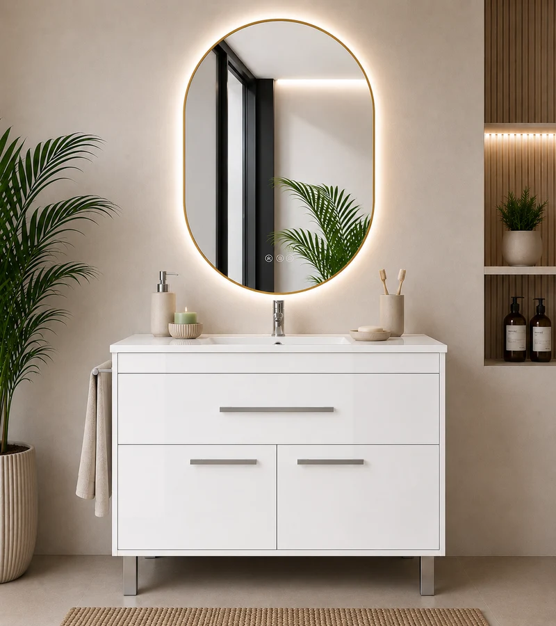Mueble de baño Bahía con lavabo, cajón y 2 puertas
