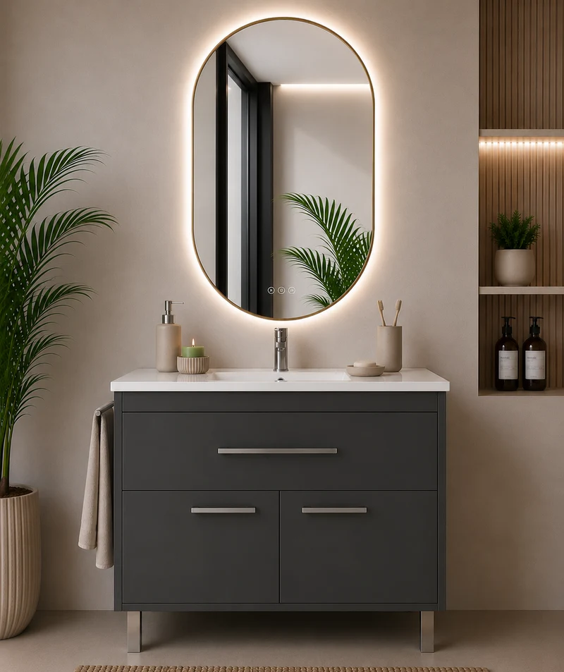 Mueble de baño Bahía con lavabo, cajón y 2 puertas