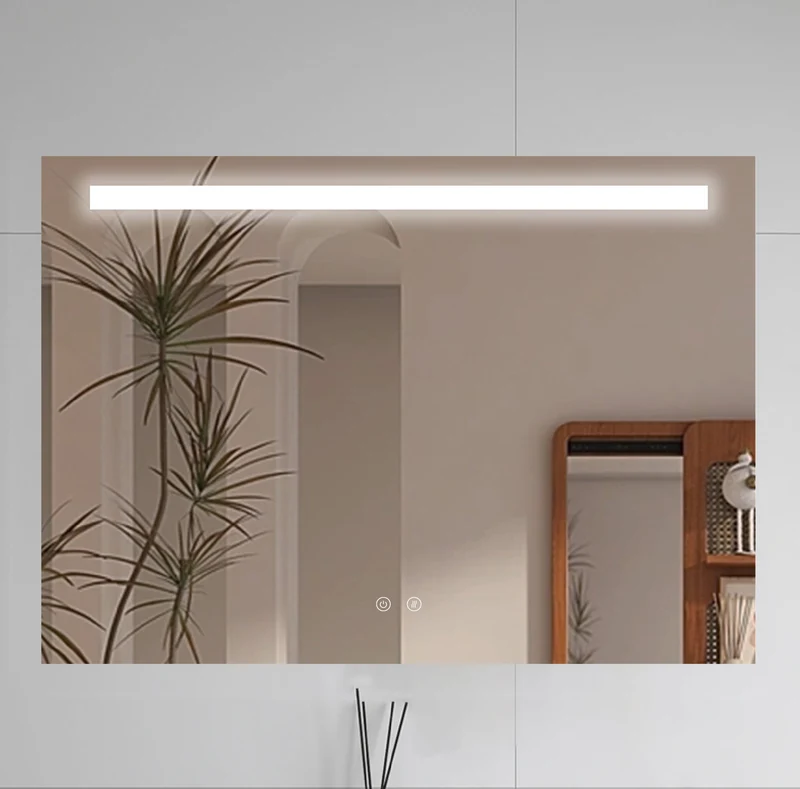Espejo de baño LED LINE con marco metálico y antivaho