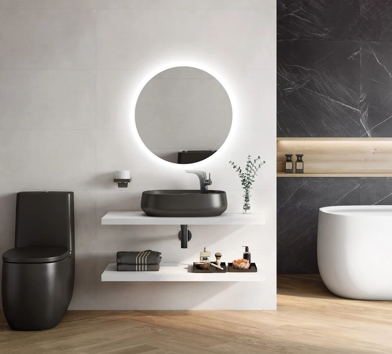 Espejo de baño LED ARES curvo con antivaho