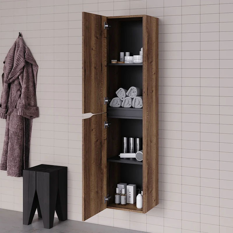 Meuble de salle de bain LUNA simple vasque 2 tiroirs + colonne - 120cm