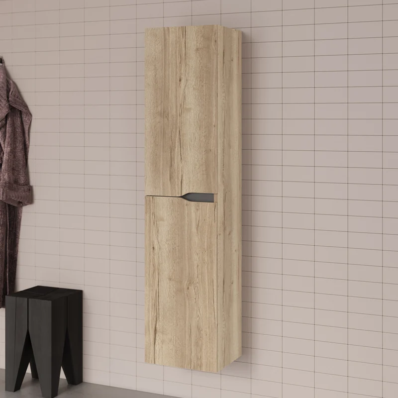 Meuble de salle de bain LUNA simple vasque 2 tiroirs + colonne - 120cm