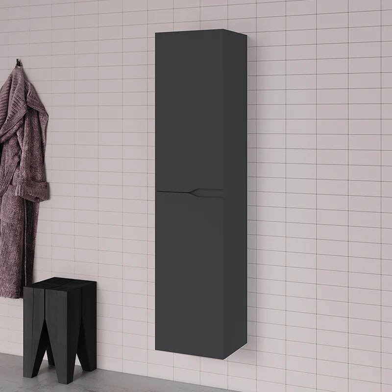 Meuble de salle de bain LUNA simple vasque 2 tiroirs + colonne - 120cm