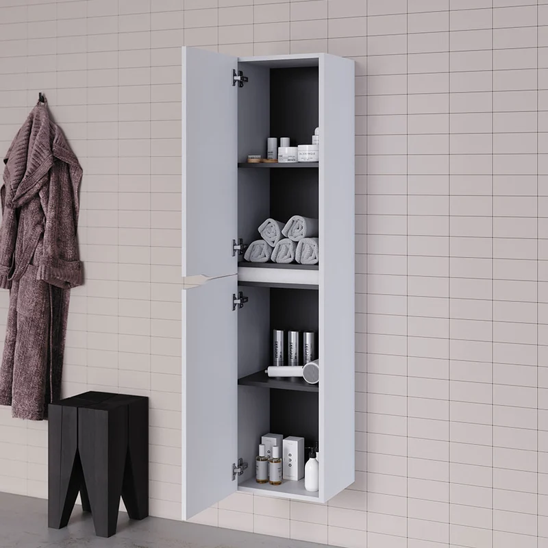 Meuble de salle de bain LUNA simple vasque 2 tiroirs + colonne - 120cm