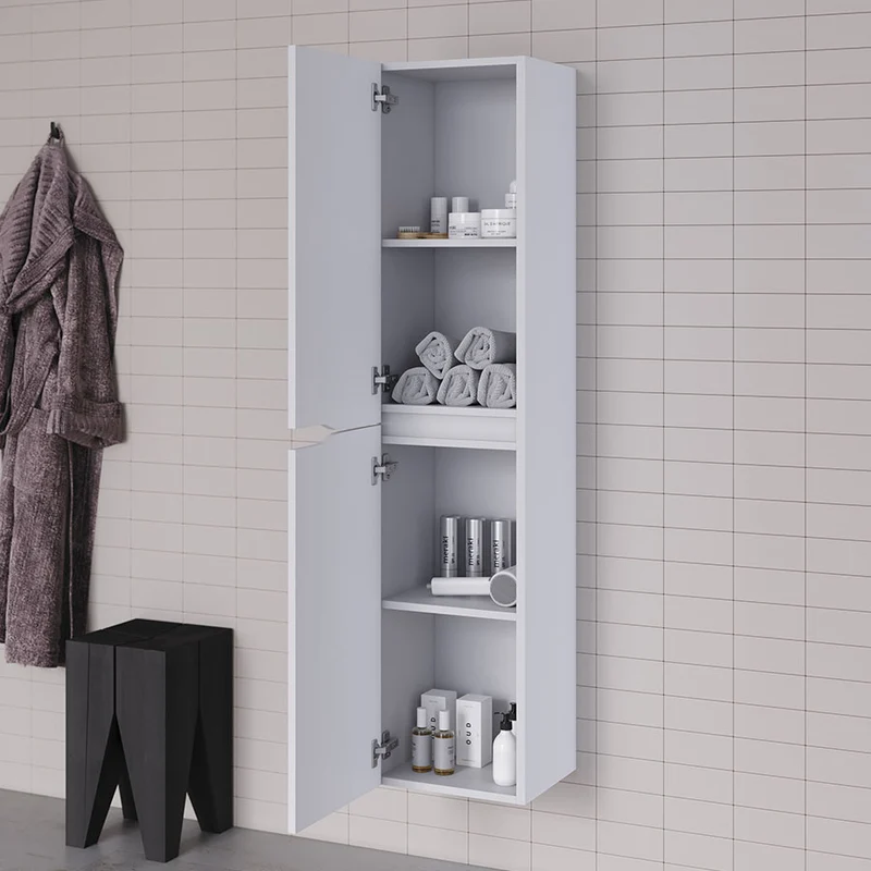 Meuble de salle de bain LUNA simple vasque 2 tiroirs + colonne - 120cm