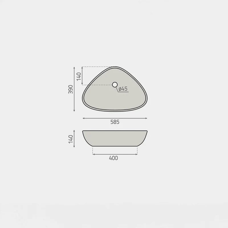Lavabo sobre encimera porcelana Teruel