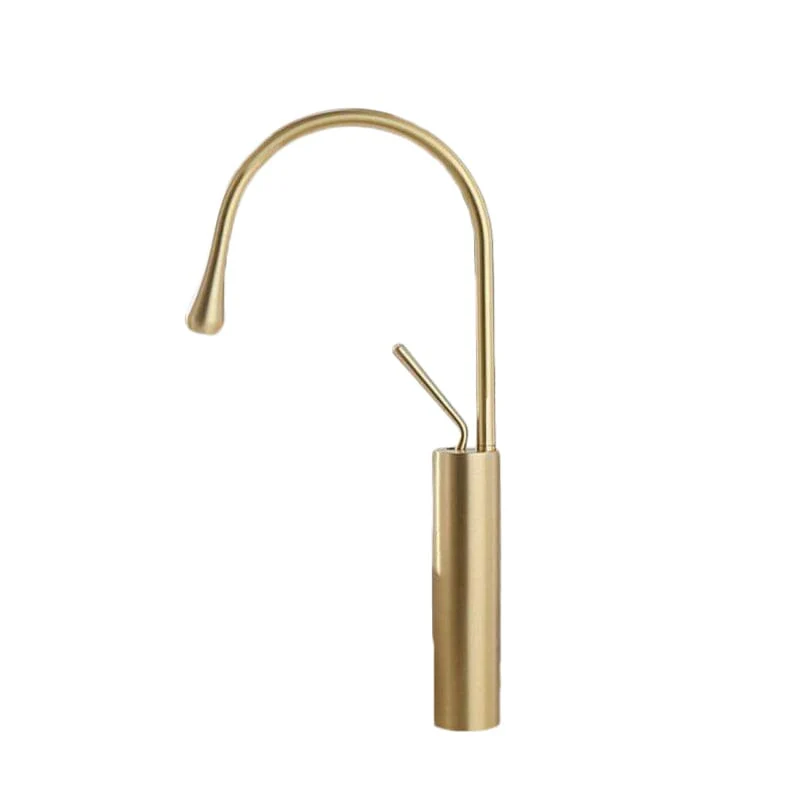Grifo monomando lavabo alto giratorio CALGARY 48 oro cepillado