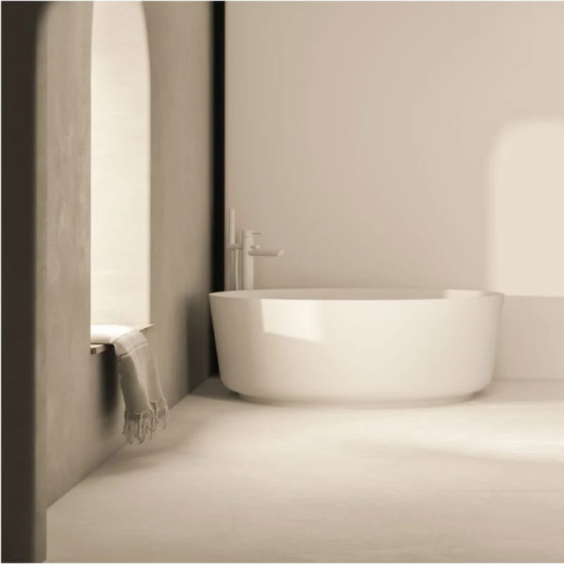 Bañera exenta redonda Solid Surface moderna SERAVA