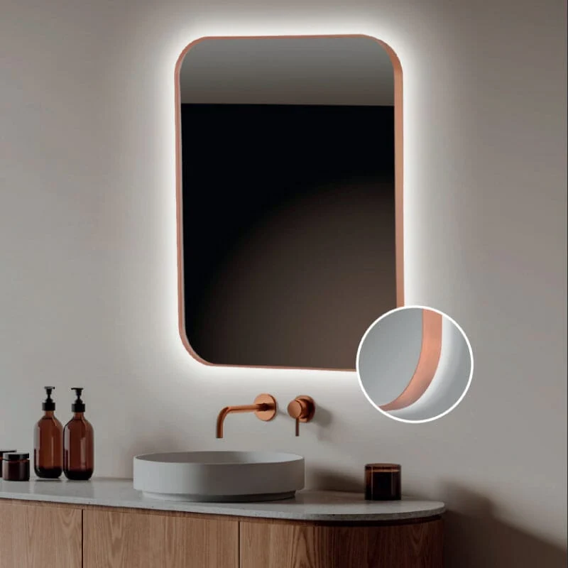 BATHSTAGE espejo con LED modelo B-961 rose gold