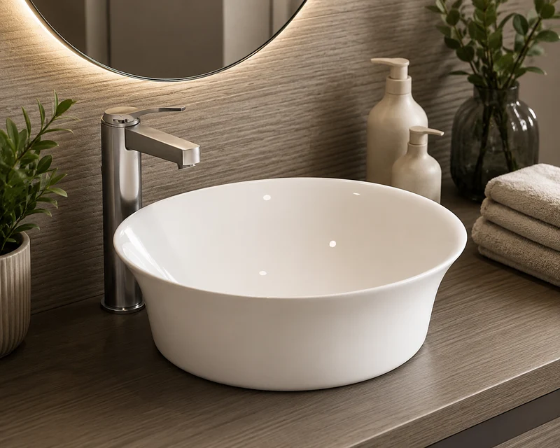 Lavabo porcelana sobre encimera AJAX
