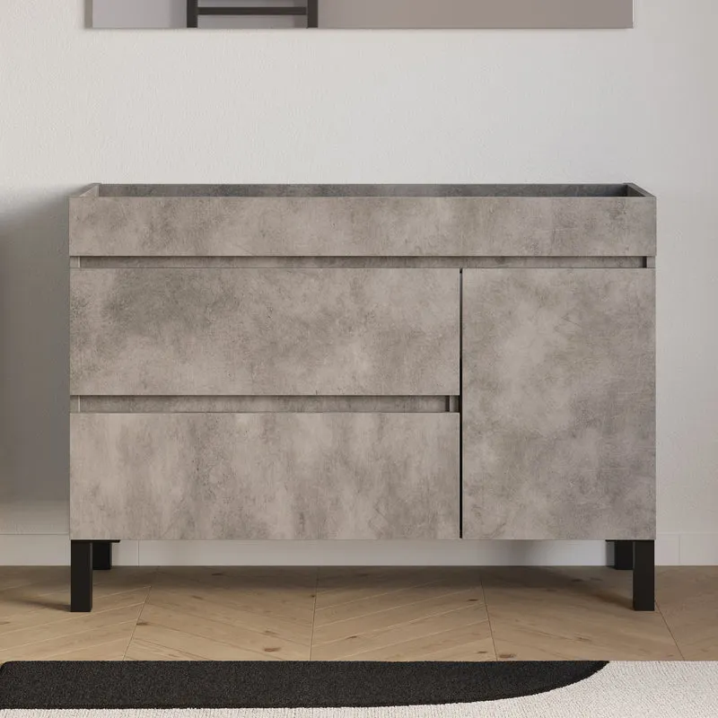 Meuble sous vasque seul, porte et tiroirs, 120cm, pour simple vasque - LAZARO