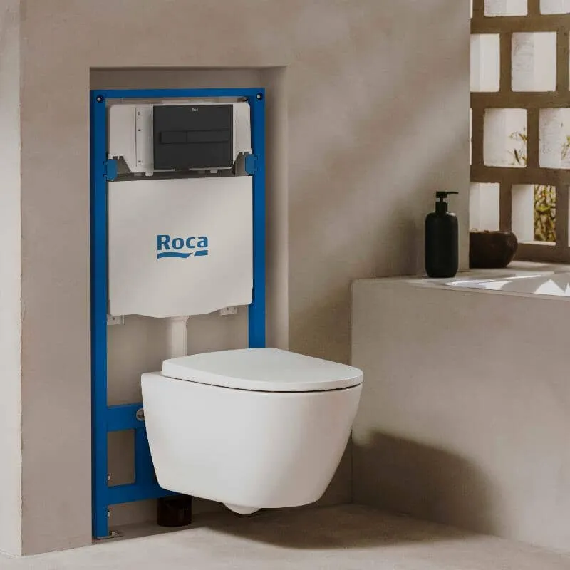 ROCA PL7 Dual - Placa de accionamiento IN-WALL negro mate