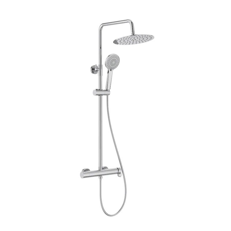 ROCA Plus Round - Columna de ducha monomando VEGA PLUS con altura regulable