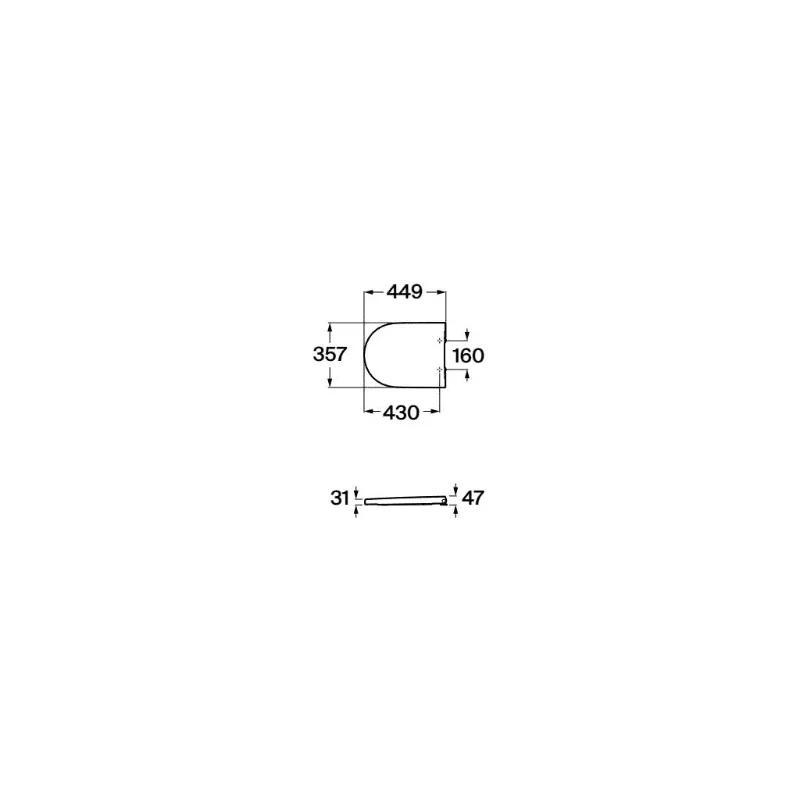 ROCA Round - Tapa y asiento de Supralit® THE GAP 449 mm