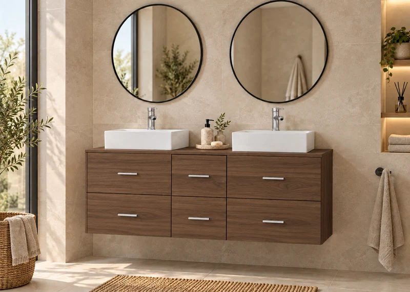 Mueble de baño MILOS 121 con 2 lavabos LIBRA