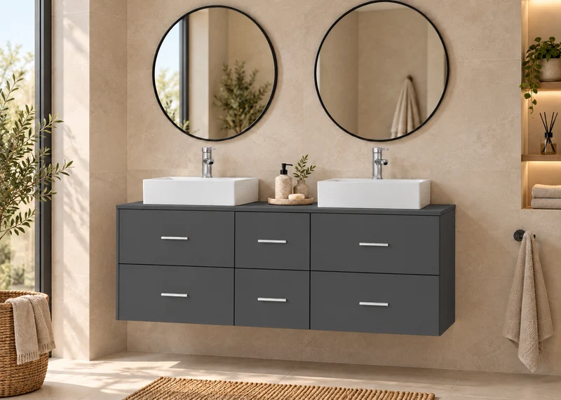 Mueble de baño MILOS 121 con 2 lavabos LIBRA