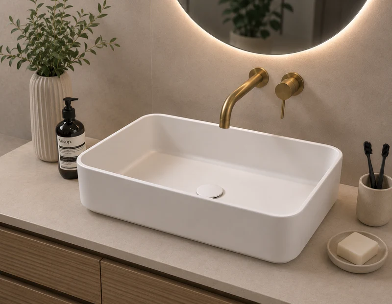 Lavabo porcelana sobre encimera FOGO