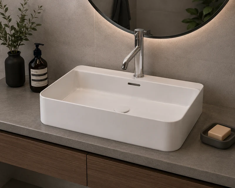 Lavabo porcelana sobre encimera SIL