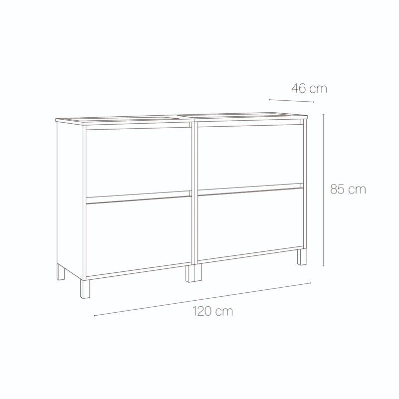 Conjunto mueble lavabo doble Porto