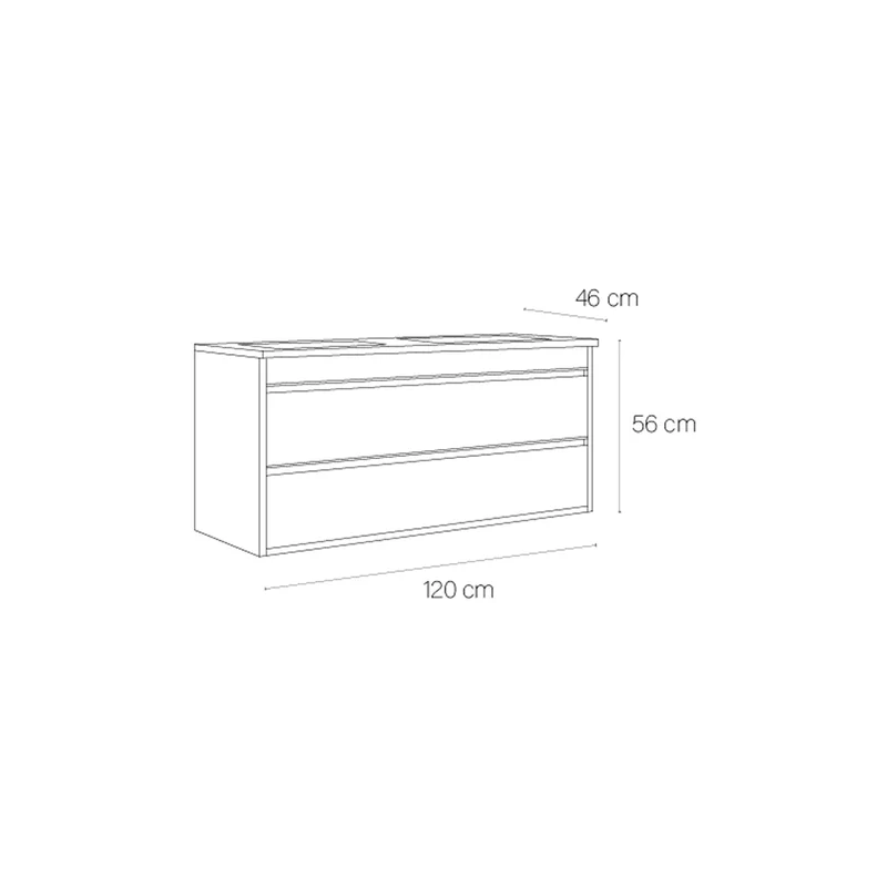 Mueble de baño moderno 2 senos Slider