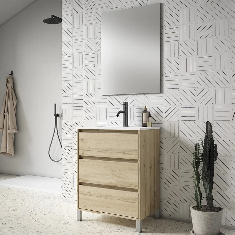 Mueble baño 3 cajones con patas Jade
