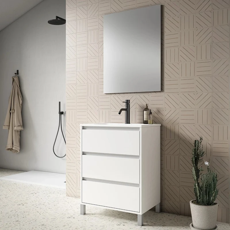 Mueble baño 3 cajones con patas Jade