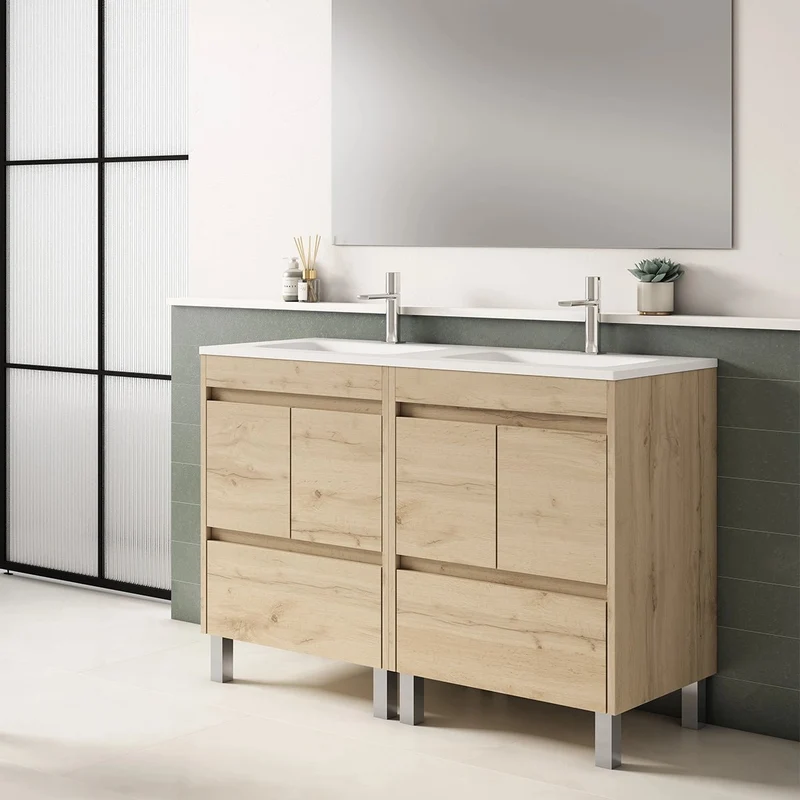 Conjunto mueble baño y lavabo doble Carla