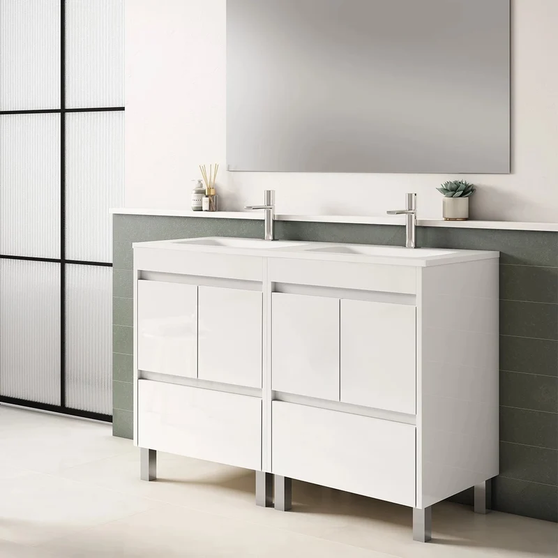 Conjunto mueble baño y lavabo doble Carla