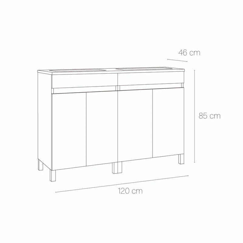 Conjunto mueble baño y lavabo moderno Stephanie