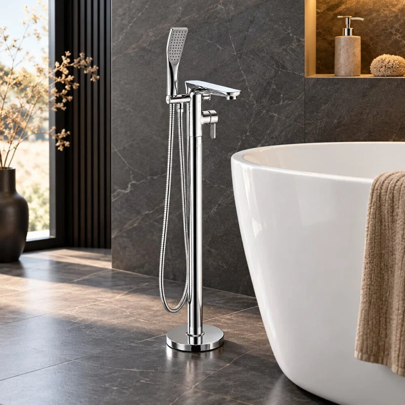 Grifo monomando sobre SUELO bañera/ducha KIATO para bañera exenta