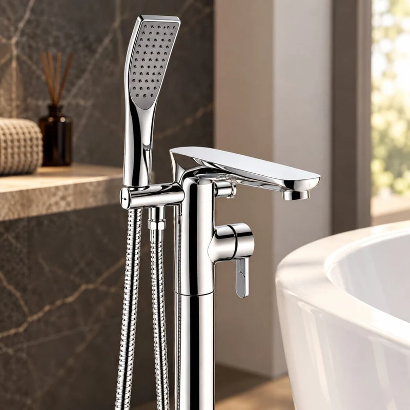 Grifo monomando sobre SUELO bañera/ducha KIATO para bañera exenta
