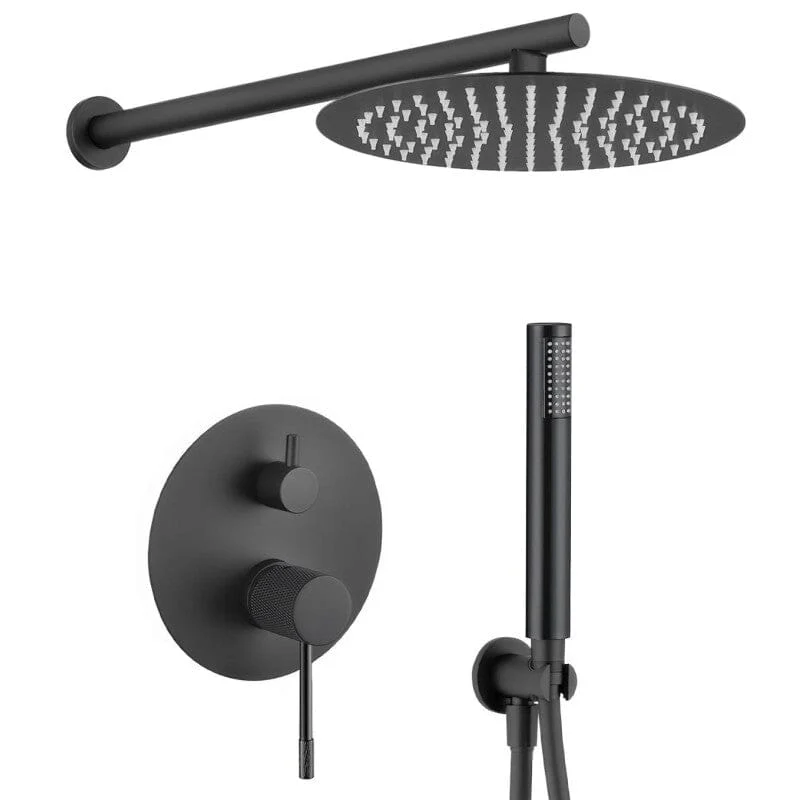 Conjunto de ducha empotrada a pared monomando TRAPA negro mate