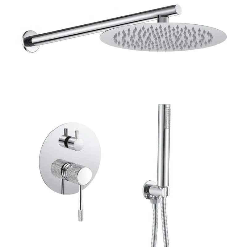 Conjunto de ducha empotrada a pared monomando TRAPA cromado