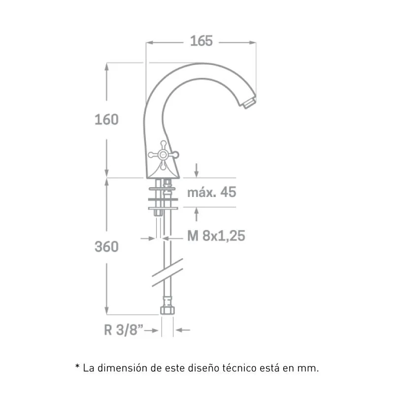Grifo bimando retro ANTONIETTE para lavabo cromado