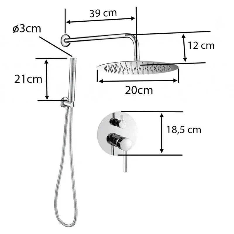 Conjunto de ducha empotrada monomando SLIGO oro cepillado